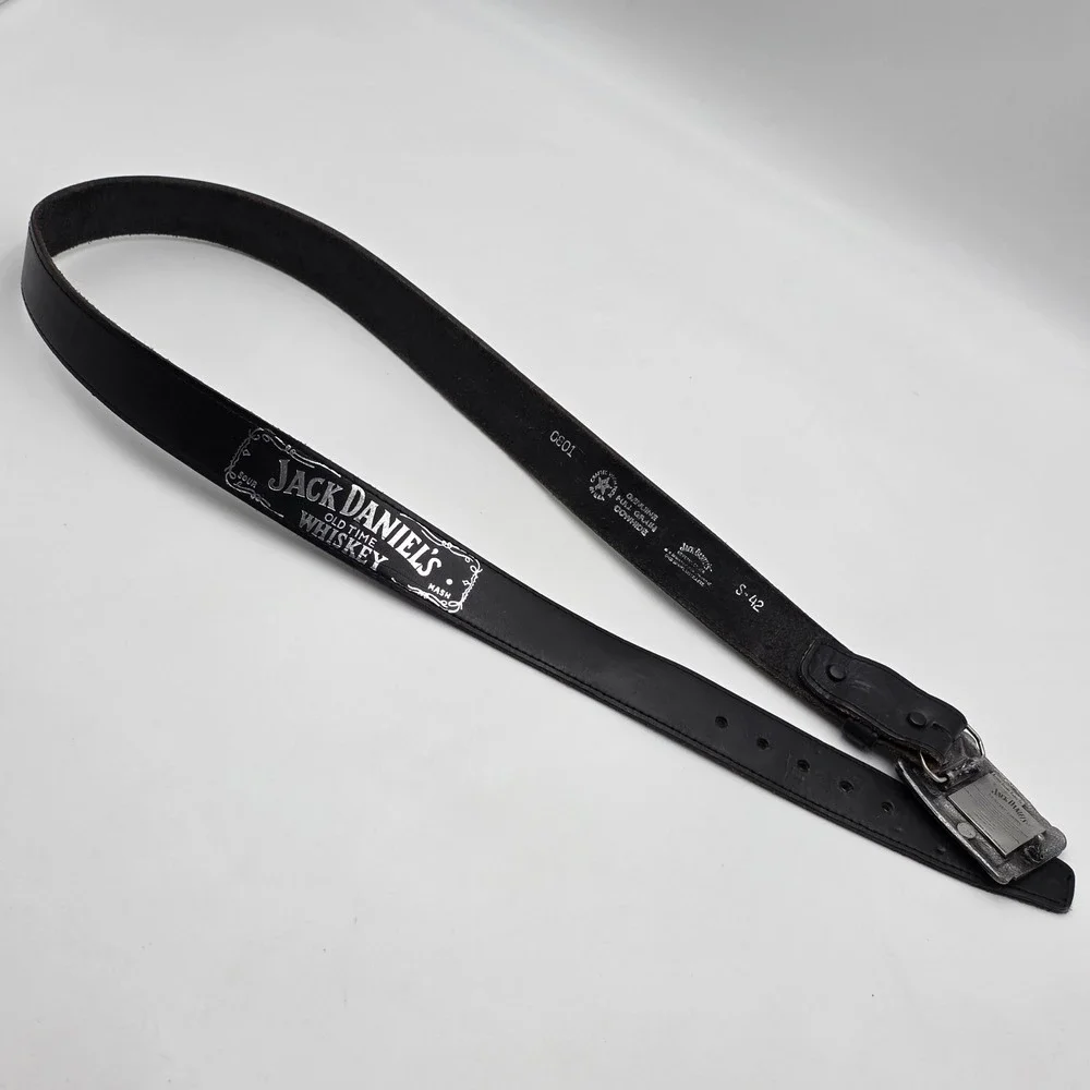 Jack Daniels Old Time Tennessee 1989 Black Leather Belt and Buckle 0801  Size 42